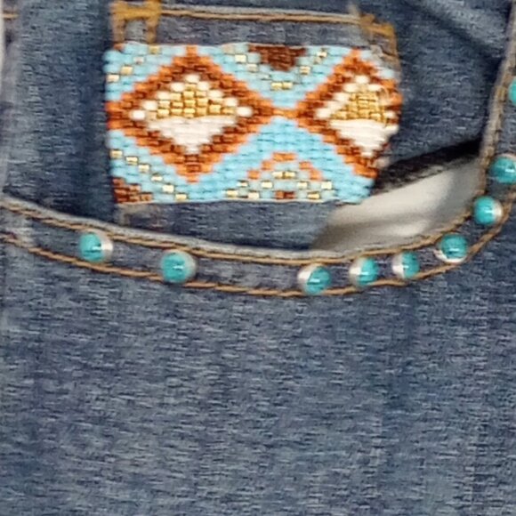 Chico's Platinum Navajo Beaded Trim Jeans - Picture 11 of 11